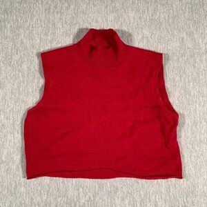 Reformation Sweater Vest Womens Small Red Turtleneck Sleeveless Wool Blend